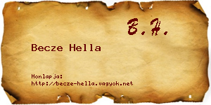 Becze Hella névjegykártya